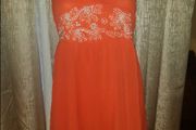 Genuine Emporio Armani halterneck mini/midi orange dress size UK10 EUR36/38 Perfect condition