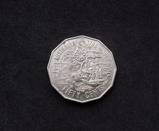 Australian Commemorative Bicentennial " First Fleet " 50 Cent Coin - 1988
