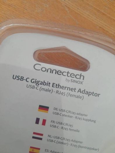 USB-C Gigabit Ethernet Adaptor. network adaptor. Connectech by SINOX. Brand New.