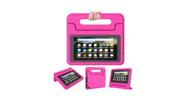 For Amazon Fire 7 2019 Case Kids Shockproof Tablet Smart Cover Handle EVA New Pink