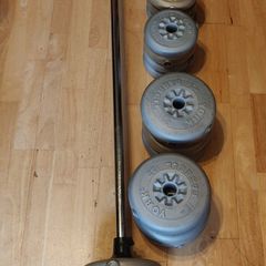 Barbell bar and weight (York Fitness)
