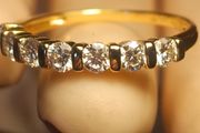 14kt Gold Filled Moissanite Band Ring (Gold filled Colour never fades)