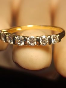 14kt Gold Filled Moissanite Band Ring
