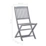 Folding Outdoor Chairs 8 pcs Solid Acacia Wood Image 7