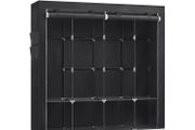 XL Fabric cabinet with 4 side pockets  fabric cabinet, wardrobe, 45 x 170 x 167 cm, 4 hanging compartments, with shelves, 4 side pockets, plenty of space, for bedroom, living room, black