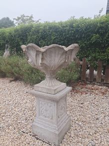 Pair of concrete planters