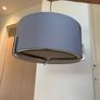 Satin Chrome 3 Light Pendant with Blue Shade Image 2