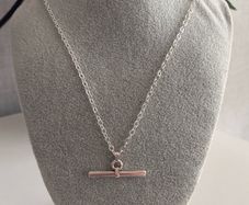 Silver Plated T-bar Necklace