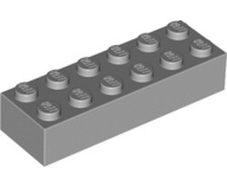 18x Lego 2x6 medium stone grey bricks
