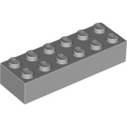 18x Lego 2x6 medium stone grey bricks