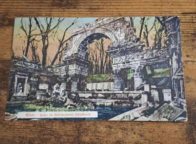Vintage Postcard Ruine in Schoenbrunner Schlosspark, Wien, Austria - free standard postage