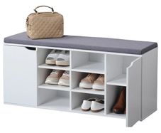shoe storage bench with cushioned top