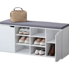 shoe storage bench with cushioned top