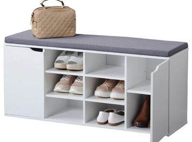 shoe storage bench with cushioned top