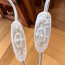 Pair of grey and silver crystal lamps Image 3