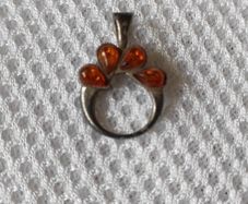 Sterling silver amber pendant