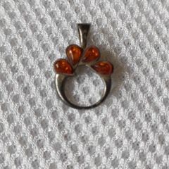 Sterling silver amber pendant