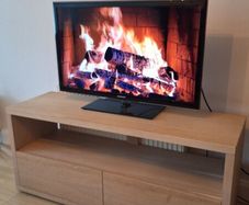Solid Wood TV Stand  Stylish & Spacious