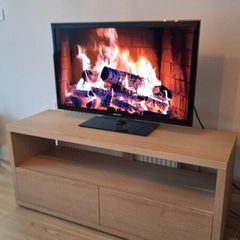 Solid Wood TV Stand  Stylish & Spacious