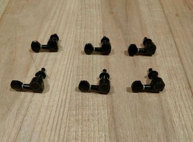 Ibanez RG Series Machine Heads - Black, 6-in-Line Tuning Pegs (Set of 6)