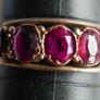 Vintage 9Ct Gold 375 Five Stone Garnet Solid Gold Ring 1,49g size S Image 10