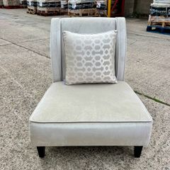Grey velvet low accent chair (Kelly Hoppen interior designer)