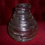 Antique 1920s Handmade Retro Blown Glass  Vase with Light Pink Webbing on Clear Glass Image 5