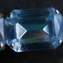 Vintage Blue Art Deco Aquamarine Bar Brooch Image 2