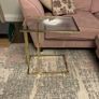 Gold glass top side table Image 3