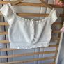 top h&m divided range size medium white 100% cotton crochet top Image 3