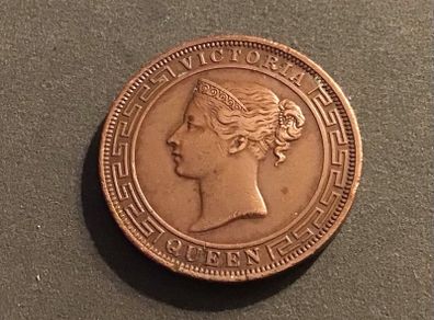 Ceylon Victoria 1870 Large 5 Cents 34 mm