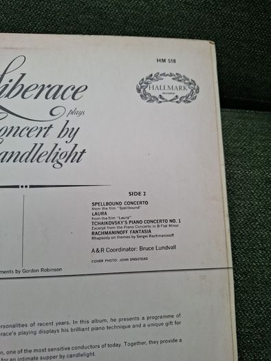 Liberace plays concert by candlelight Vinyl LP From 1966