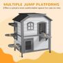 2-Story Indoor or Outdoor Cat House W/ Escape Door, Cat Shelter, White Image 7