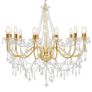 Chandelier with Beads Golden 12 x E14 Bulbs Image 5