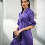 Zara purple Dress rhinestone buttons, size S Image 3