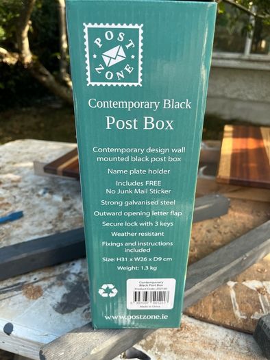 Brand new black letterbox