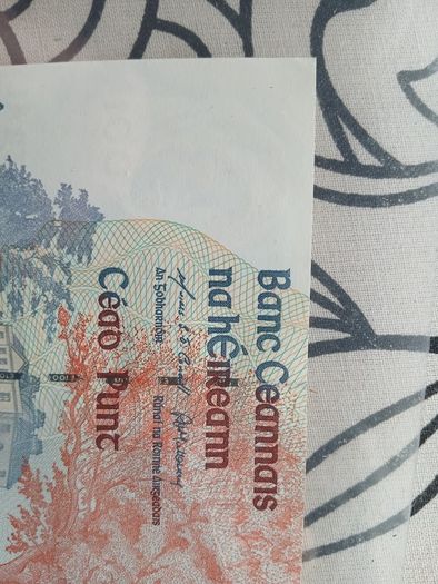 Rare Unc Ireland banknote  Parnell 100 Pound note BAK 320529