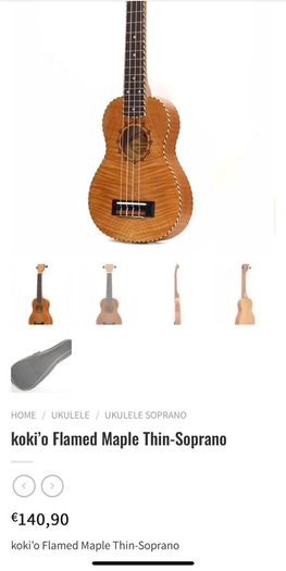Risa Slimline flamed maple soprano ukulele new with padded case