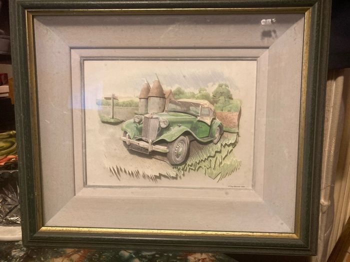 3d vintage car framed picture free postage