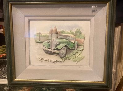 3d vintage car framed picture free postage