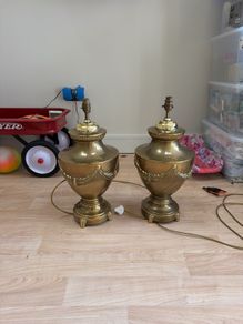 Pair of brass lamp bases