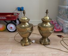 Pair of brass lamp bases