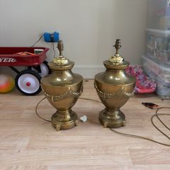 Pair of brass lamp bases