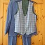 Gents Blue 3 Piece Remus Uomo Blue Designer Suit- Worn To 2 Weddings. Beautiful Quality. Trousers waist 32" x 32" long. Excellent. Dry cleaned. Image 9