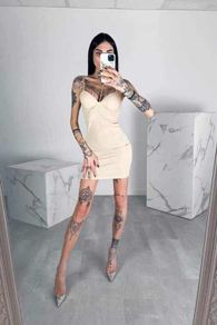 Mingue cream dress