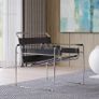 BRAND NEW Simple Dormitory Leather Living Room Chairs Nordic Stainless Steel Design Image 2