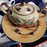 Aynsley Harvest Gold Sugar Bowl With Lid And A Plate Image 3