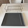 Dish Drainer Kitchen Drying Rack with Drip Tray Steel Holder Image 3