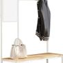 Coat Rack with mirror Coat Stand Modern Oak White Image 2