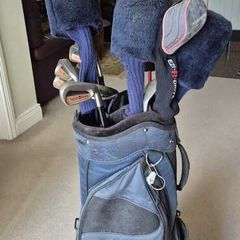 Golf clubs and bag